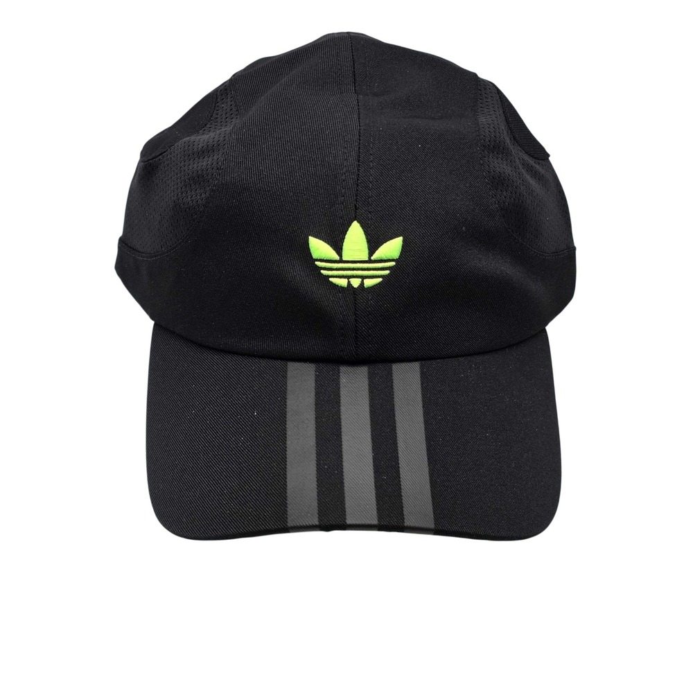 adidas Originals Teamgeist Strapback Hat Cap Black Signal Green Trefoil OSFM NWT